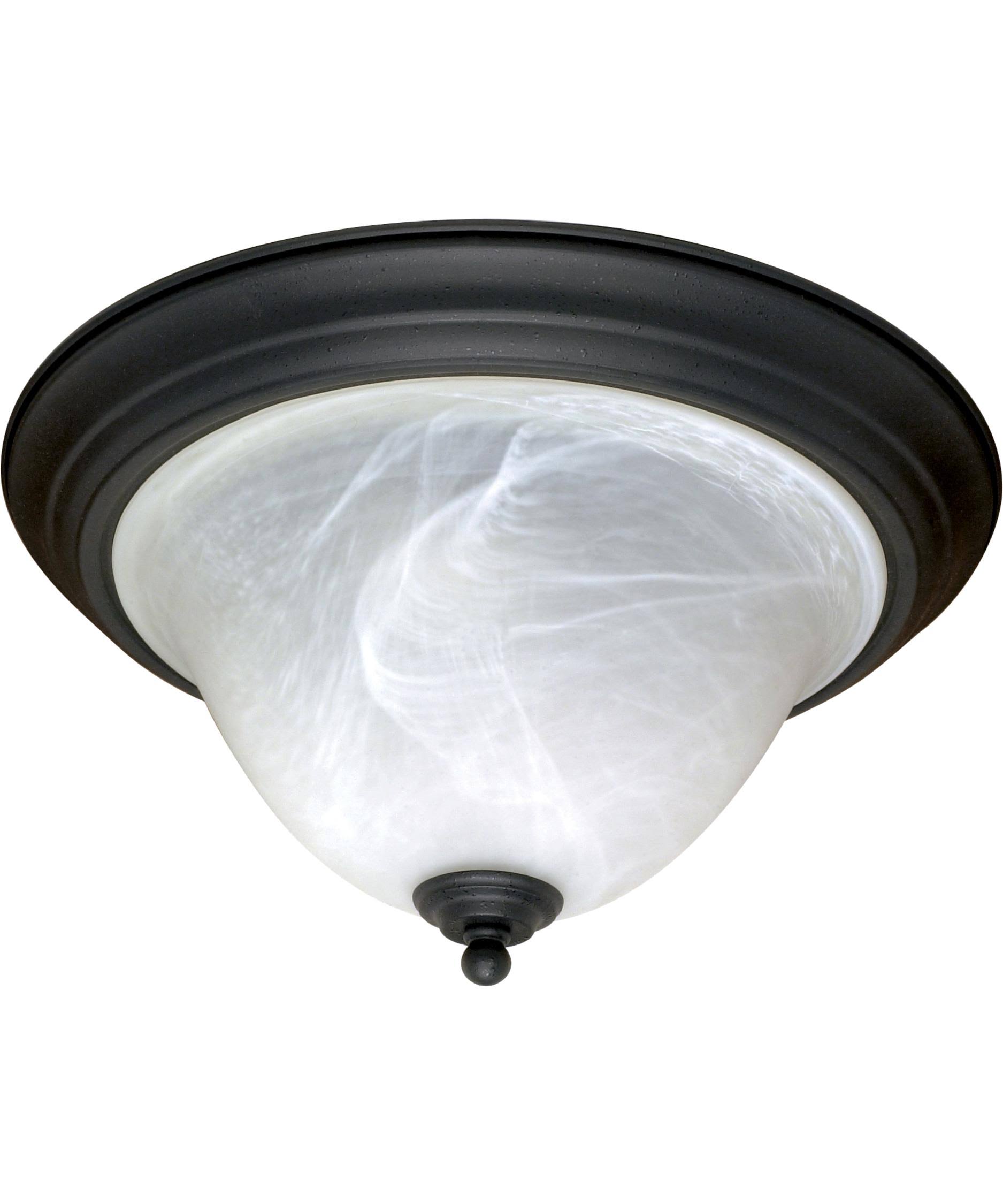 2 Light Flush Mount Textured Black F27424