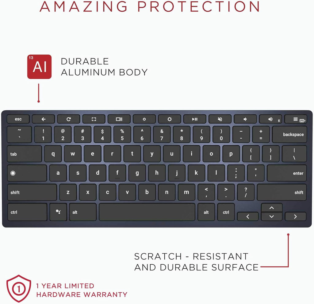 Wireless Bluetooth/USB Wired Desktop Keyboard for Chrome OS V5425