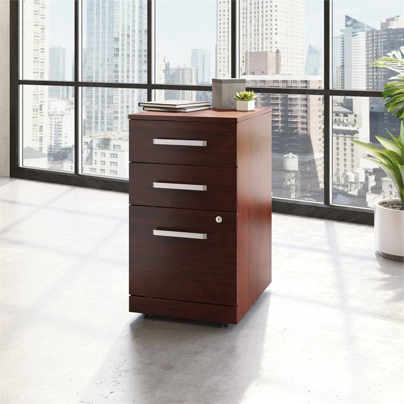 Engineered Wood 3-Drawers Mobile File Cabinet Cherry J884