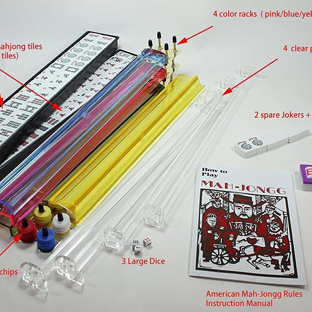 166 Tiles Complete American Mahjong Set in Aluminum Case Y2718