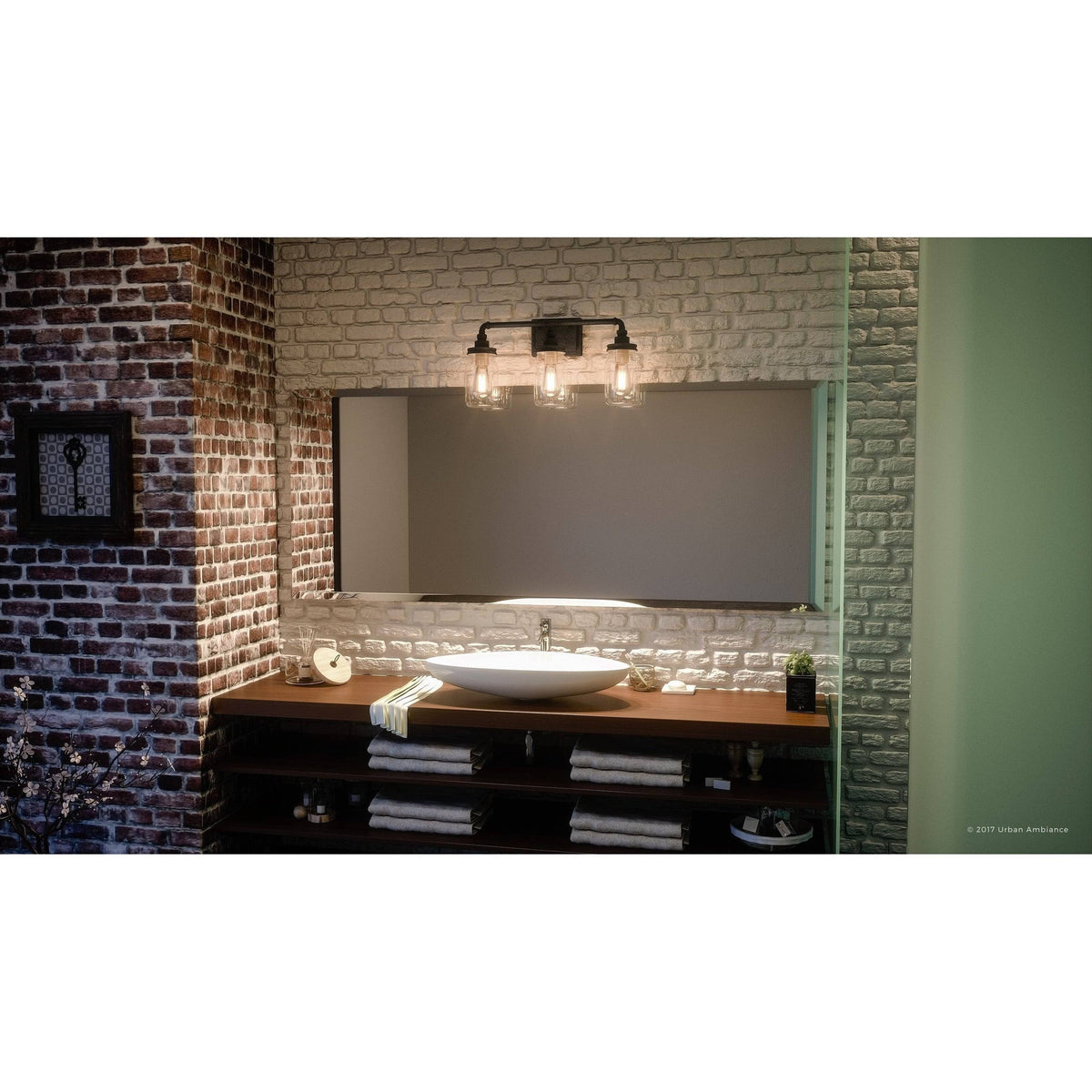 Industrial Bathroom Light, Medium Size, Antique Black R645