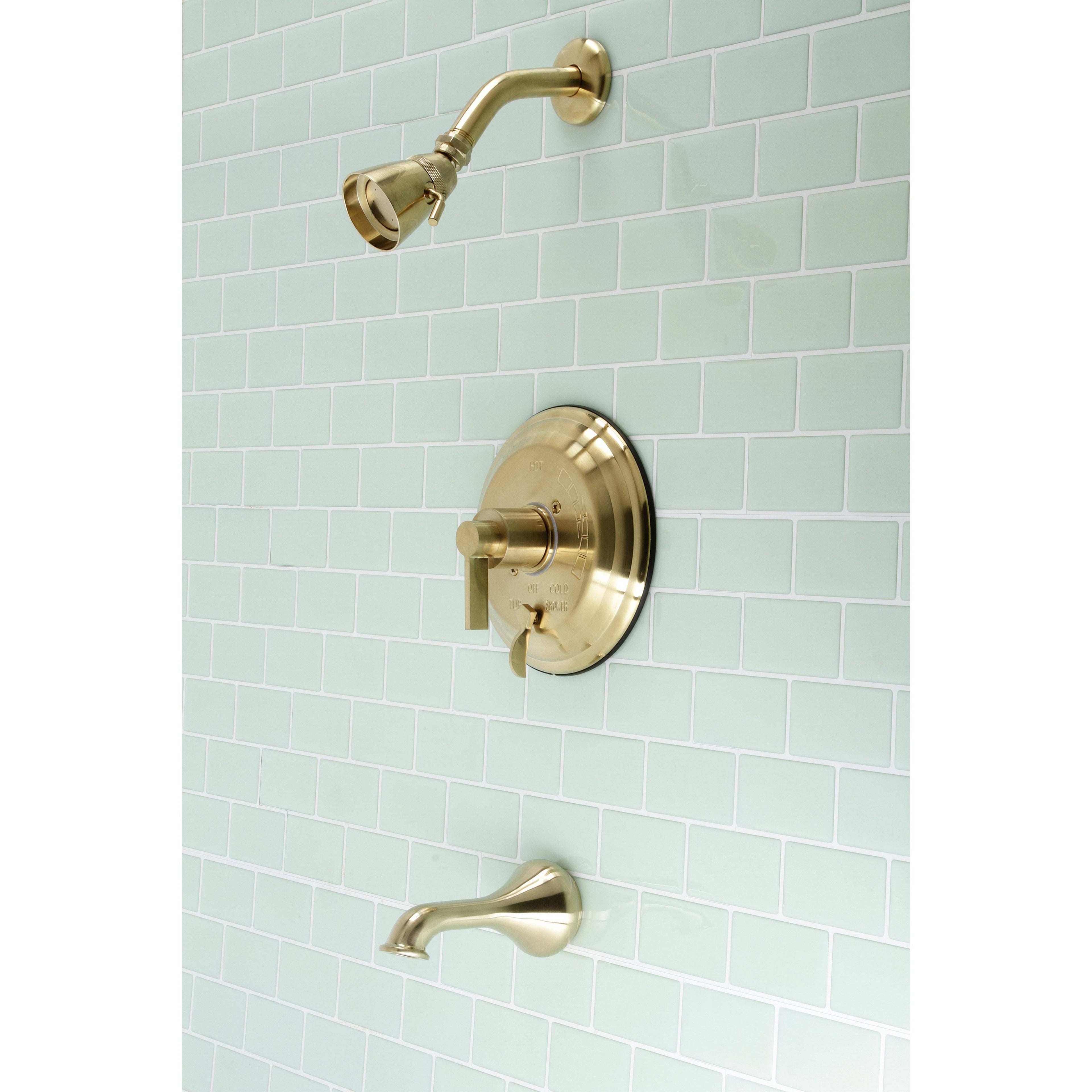 Antique Brass Tub and Shower Faucet V3428