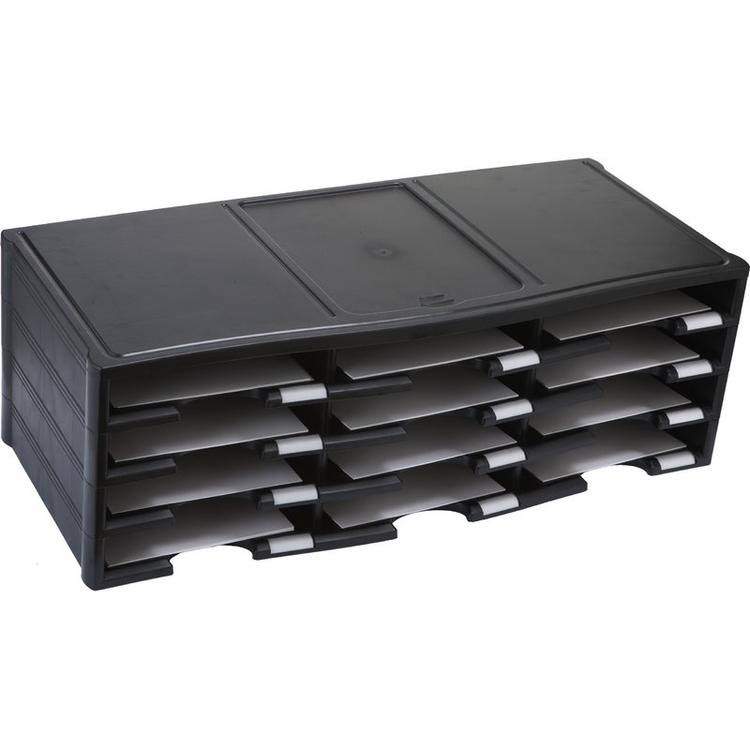 12-Compartment Literature Organizer, Gray U612680
