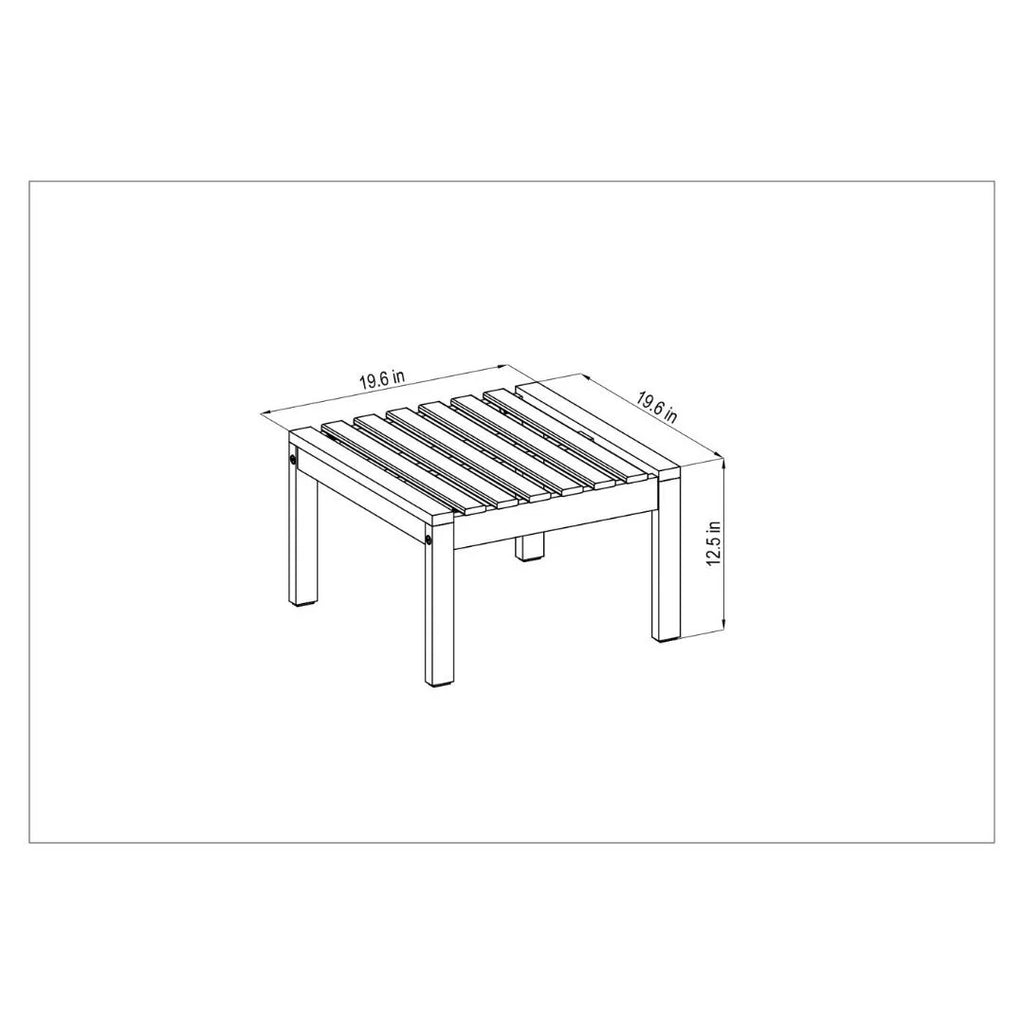 Teak Patio Conversation Set with Blue Cushions E96321
