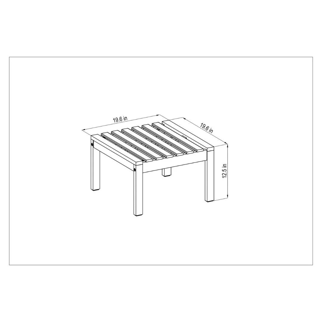 Teak Patio Conversation Set with Blue Cushions E96321