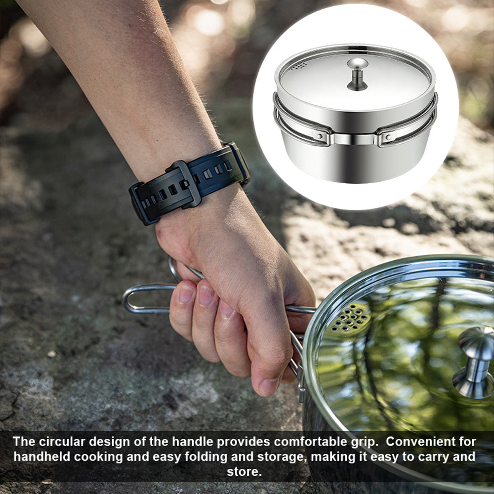Folding Handle Camping Rice Cooker Soup Pot B3177
