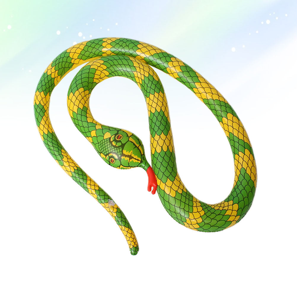 Yellow Simulate Inflatable Snake Model Toy I46043