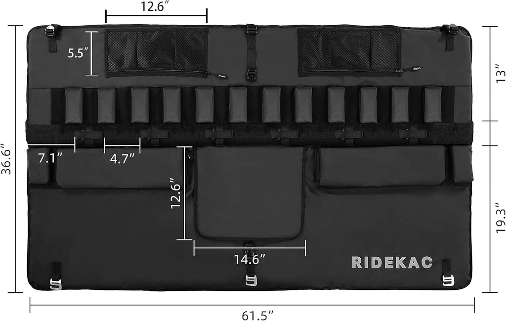 Bike Tailgate Pad with 2 Storage Pockets, Up to 5 Bike Capacity H326134