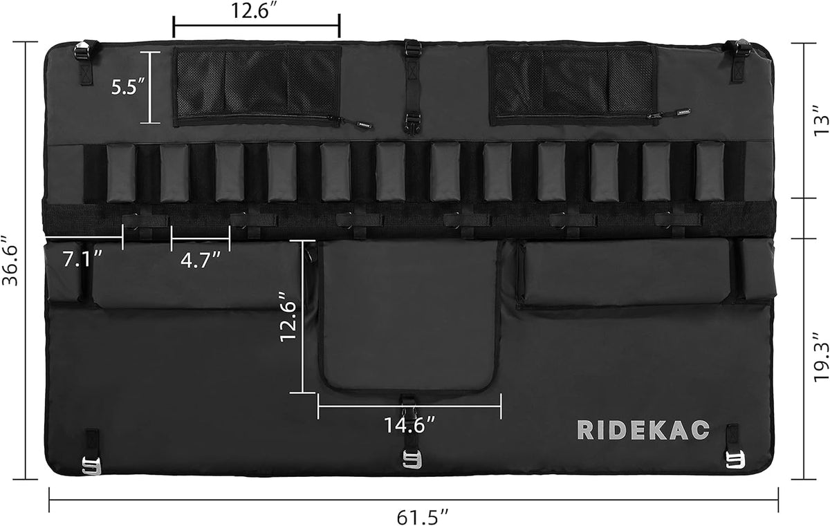 Bike Tailgate Pad with 2 Storage Pockets, Up to 5 Bike Capacity H326134