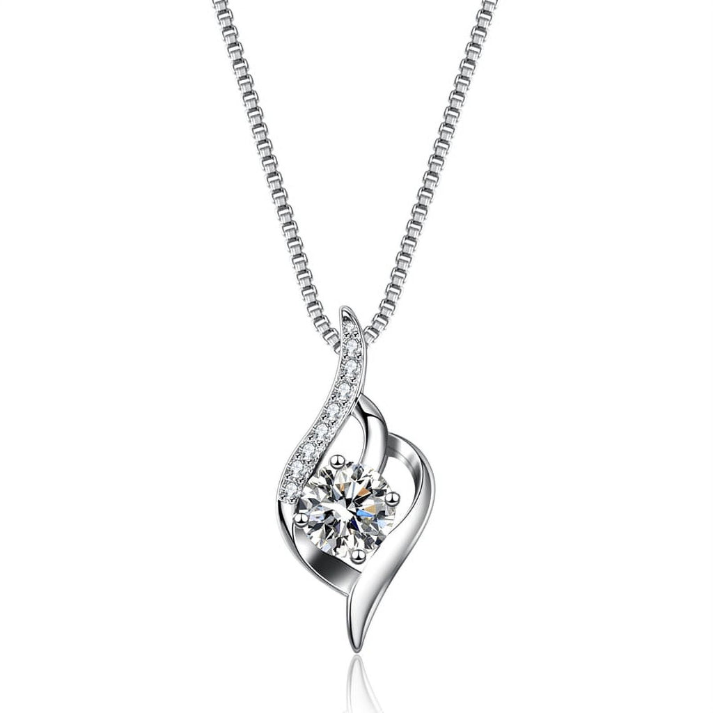 Moissanite Solitaire Necklace S925 Sterling Silver 1CT R448