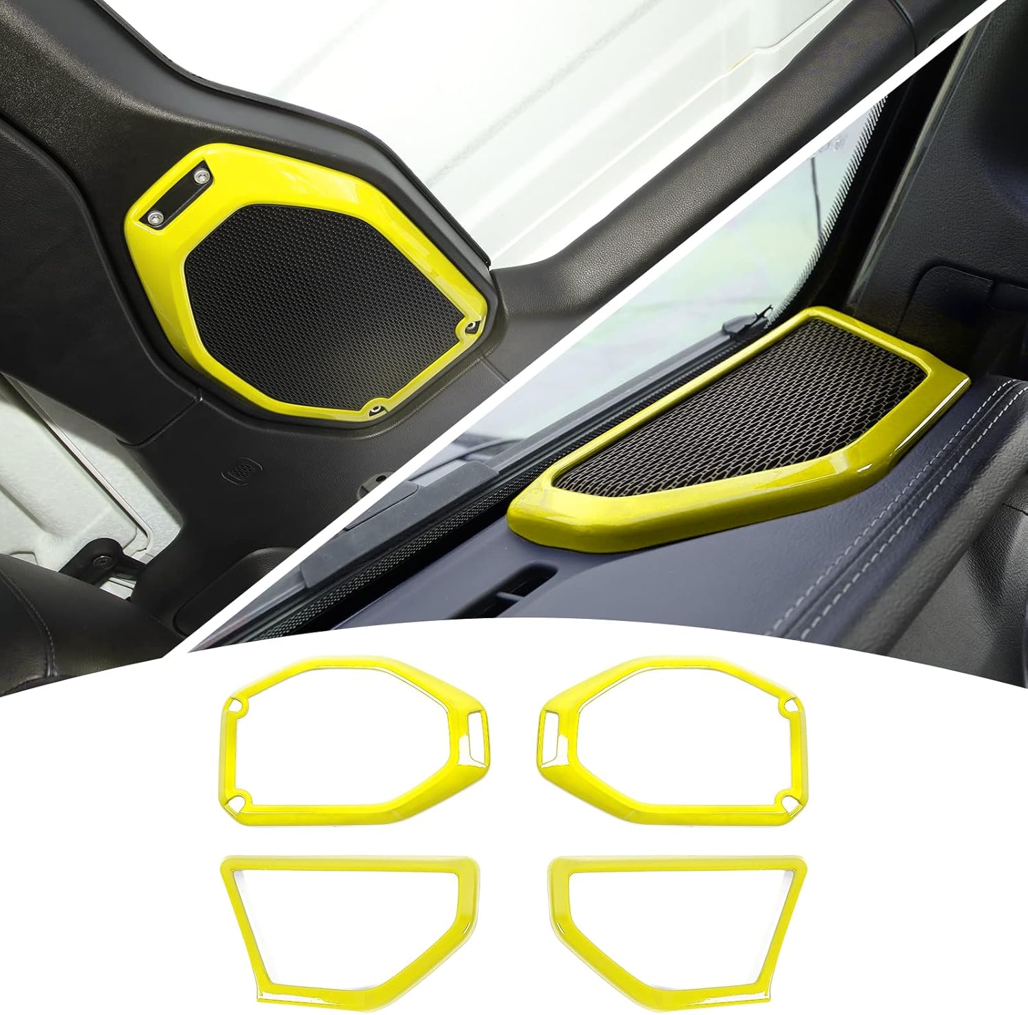 4PCS Car Roof Speaker & A Pillar Speaker Cover Trim Interior Accessories (Pink) M2314