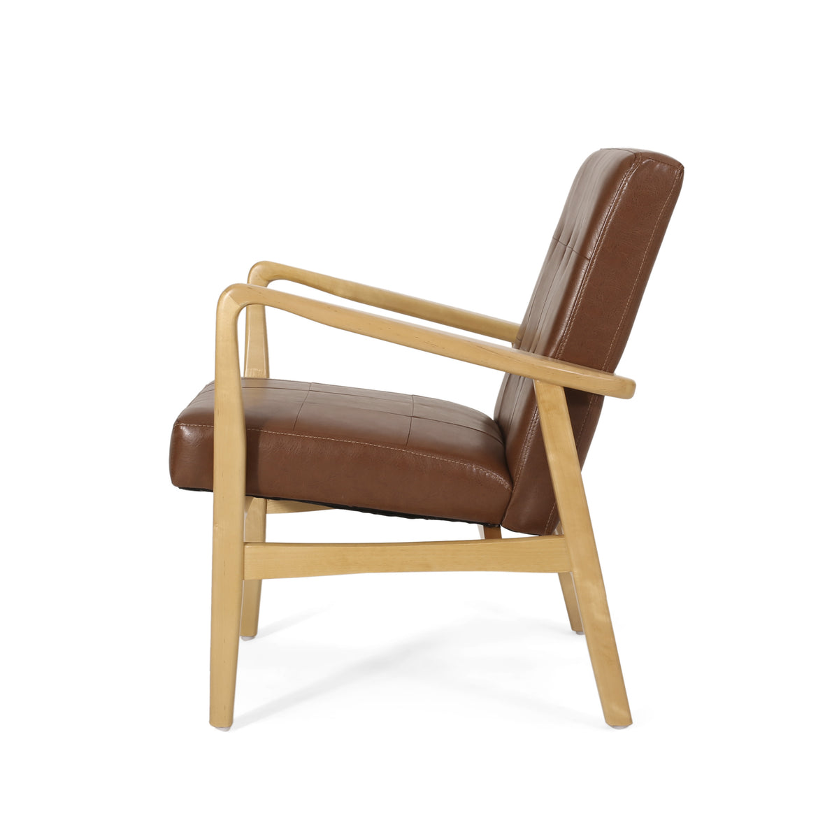 Cognac Brown Faux Leather Club Chair B275
