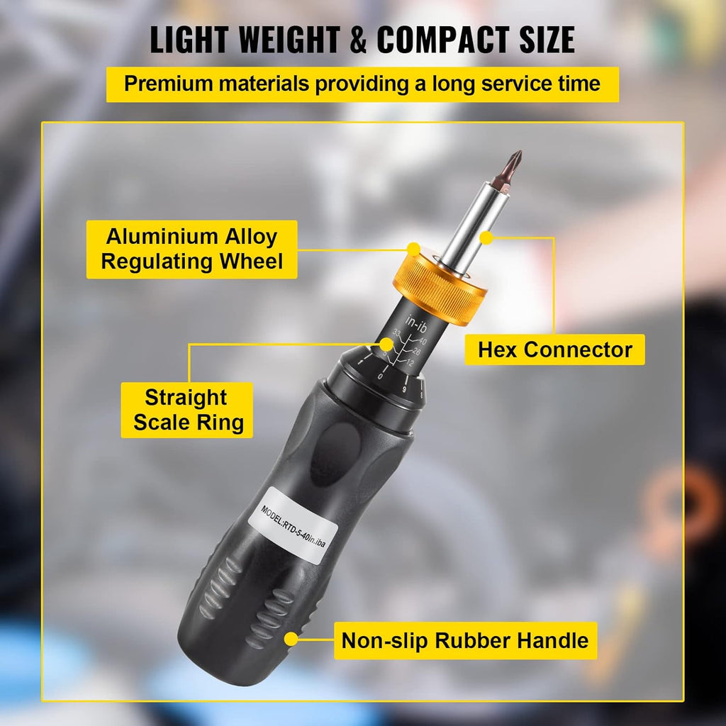 1/4 Drive Adjustable Torque Screwdriver with Bits & Case L778