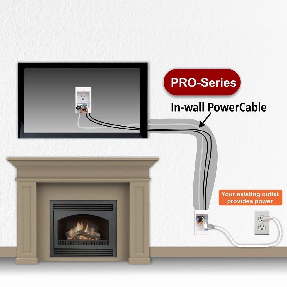 Dual In-Wall Cable Management for Wall-Mounted TVs, 24& Romex Cable O873