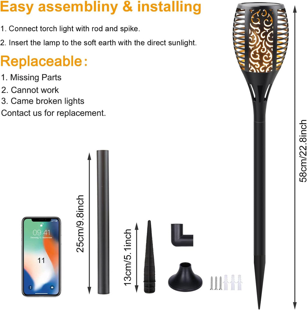 8 Pack Solar Flame Torch Lights L351