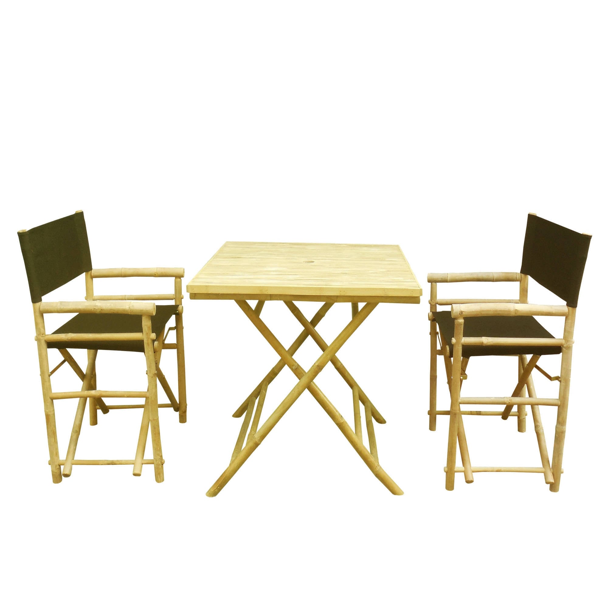 3 Piece Square Folding Bamboo Patio Dining Set N84426