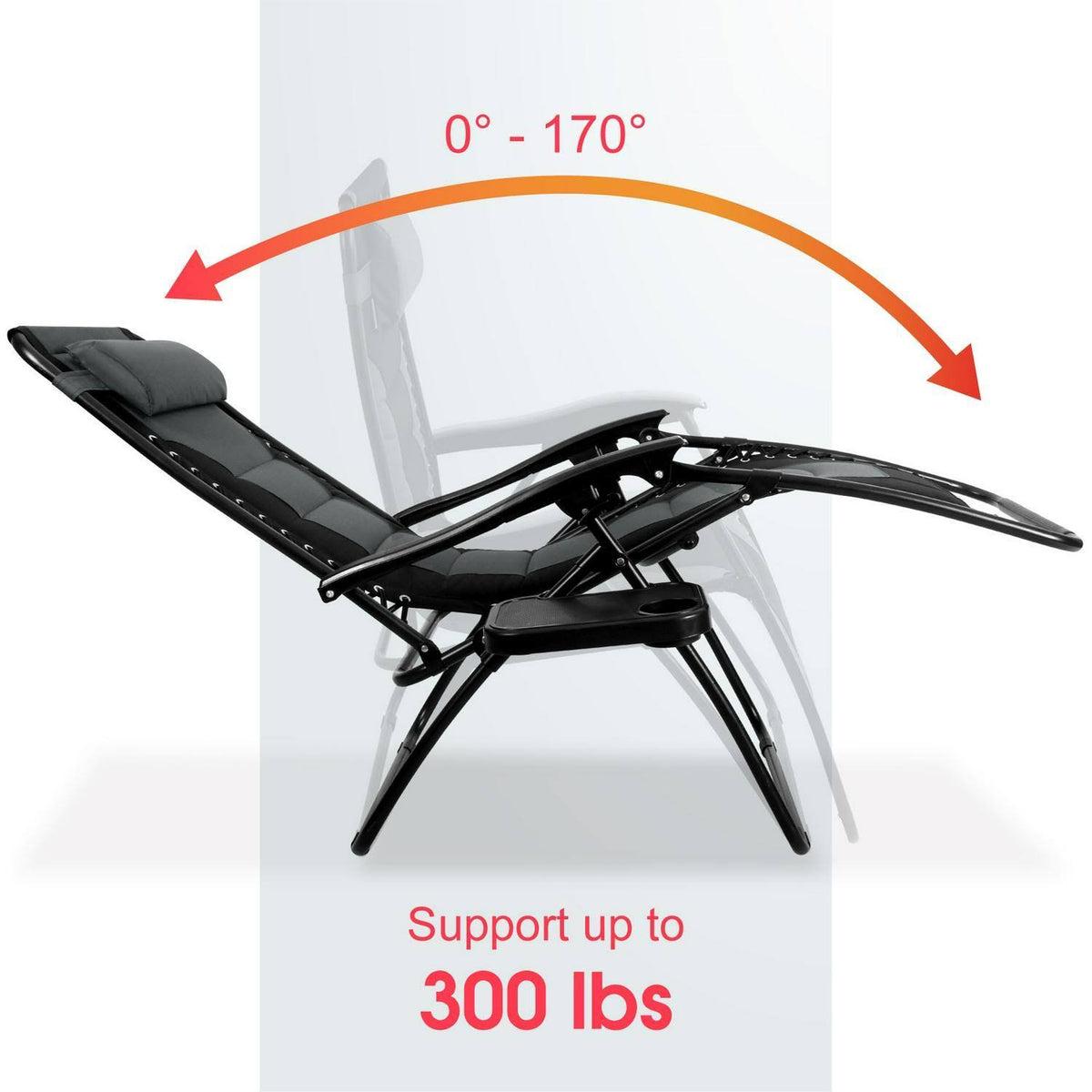 Padded Zero Gravity Chair, Grey X6401