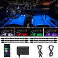 6pc Bluetooth Multi-Color LED Interior Footwell Underdash Neon Lighting Kit O926