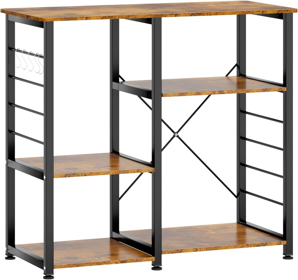 Rustic Brown Kitchen Storage Cart Workstation Shelf A941686