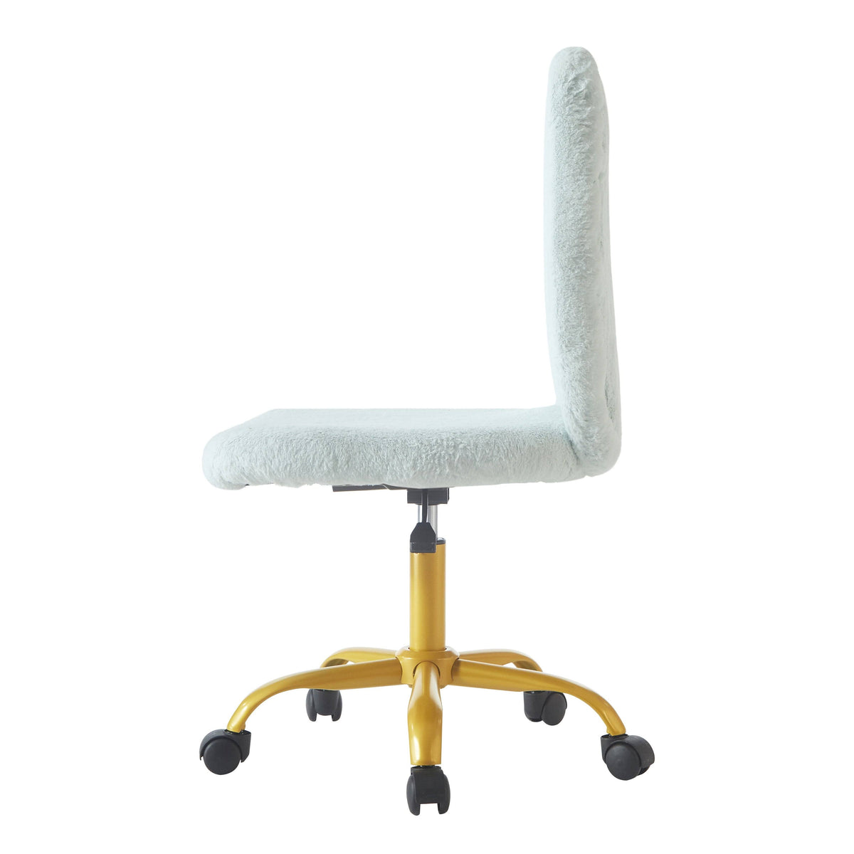 Lavender Faux Fur Rolling Desk Chair H466