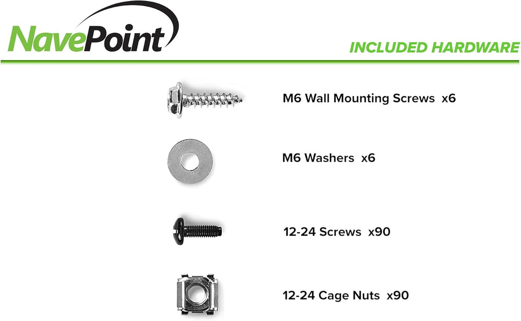 Black 15U Wall-Mount Open Frame Network Equipment Rack W42442