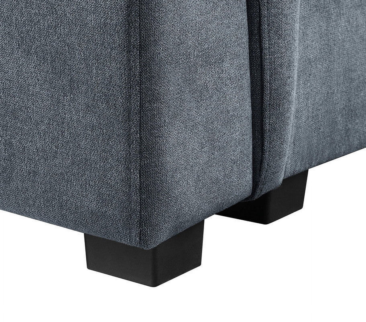 Gray Woven Fabric 6-Seater Sectional Sofa with Ottoman X14627