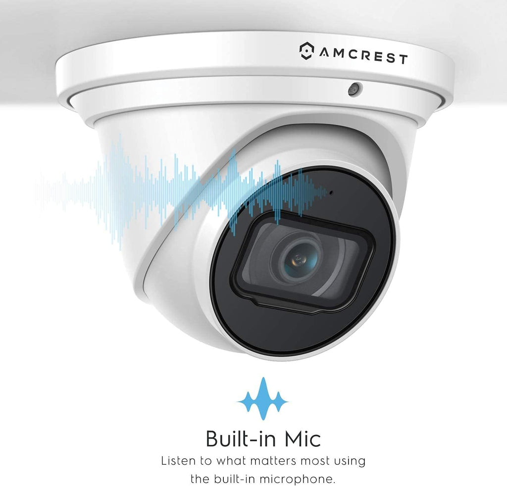 4K POE Outdoor Security Turret IP Camera, White M8889