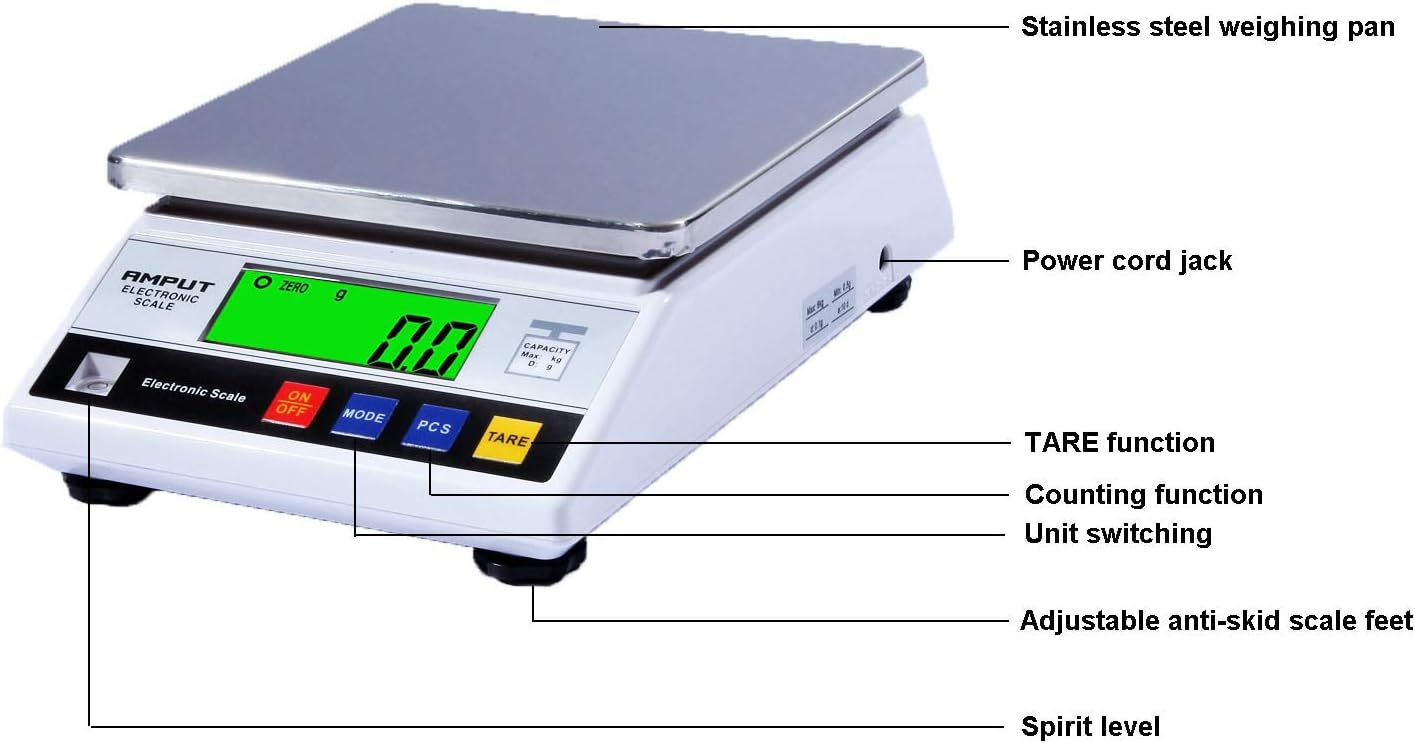 5kg x 0.1g Digital Electronic Balance Scale W68793