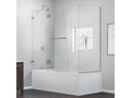 Frameless Hinged Tub Door with Return Panel, Brushed Nickel G68305