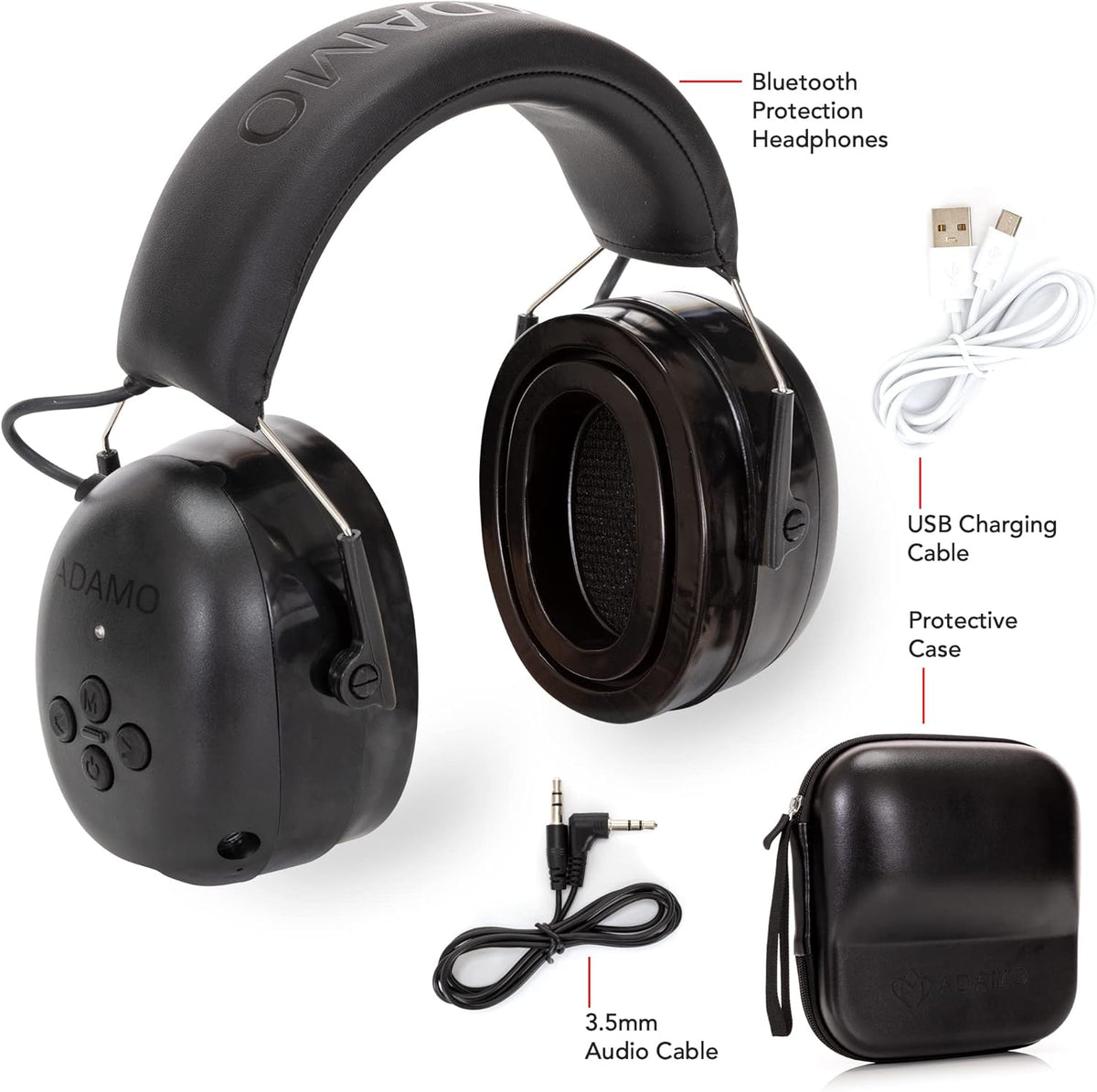 Bluetooth 5.0 Noise Reduction Safety Earmuffs with Adjustable Headband Q487050