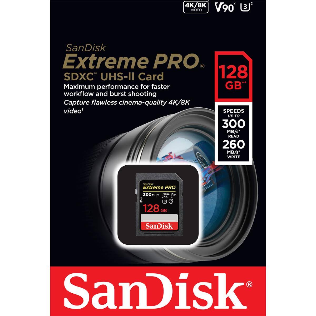 128GB Extreme Pro UHS-II V90 SDXC Memory Card C96478