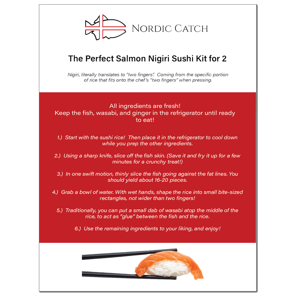 Salmon Nigiri Sushi Kit for 2 - Icelandic Salmon (11oz Fillet) P682