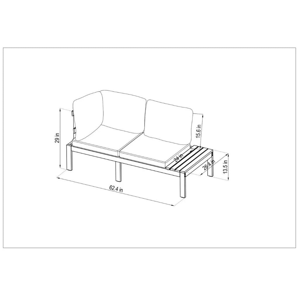 Teak Patio Conversation Set with Blue Cushions E96321