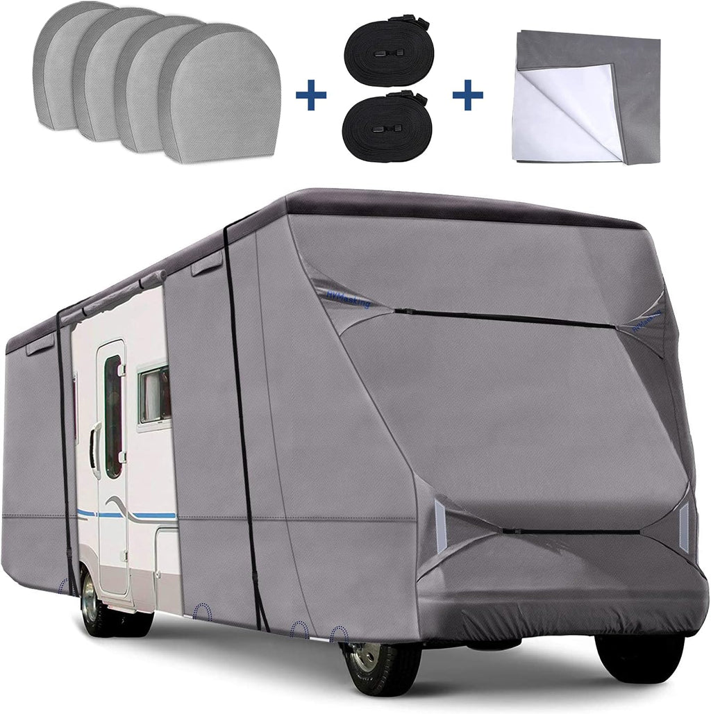 RV Cover for 26' - 29' RV Camper Motorhome with 4 Tire Covers N812