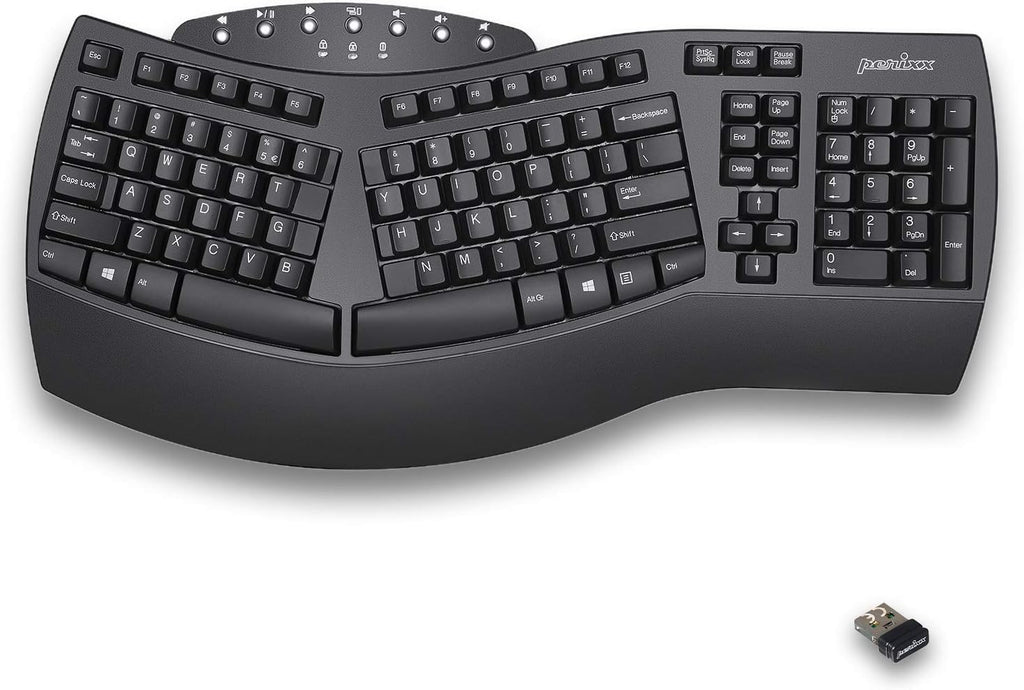 Ergonomic Split Keyboard, Black, US English Layout, Pack of 2 E2251