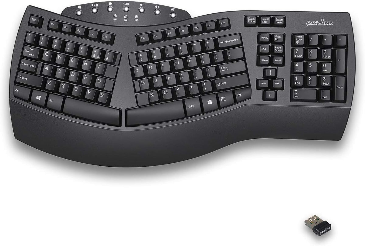 Ergonomic Split Keyboard, Black, US English Layout, Pack of 2 E2251