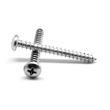 1/4-14 x 3/4 Sheet Metal Screw Phillips Pan Head Type AB Stainless Steel 18-8 Pk 1000 N16406