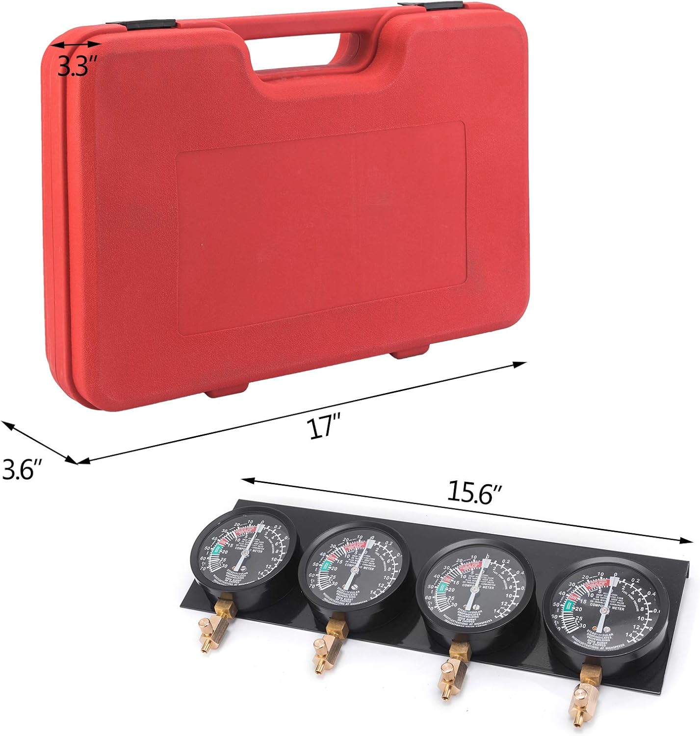 Fuel Vacuum Carburetor Synchronizer Gauge Set with Rubber Hose Pack of 2 Q42844