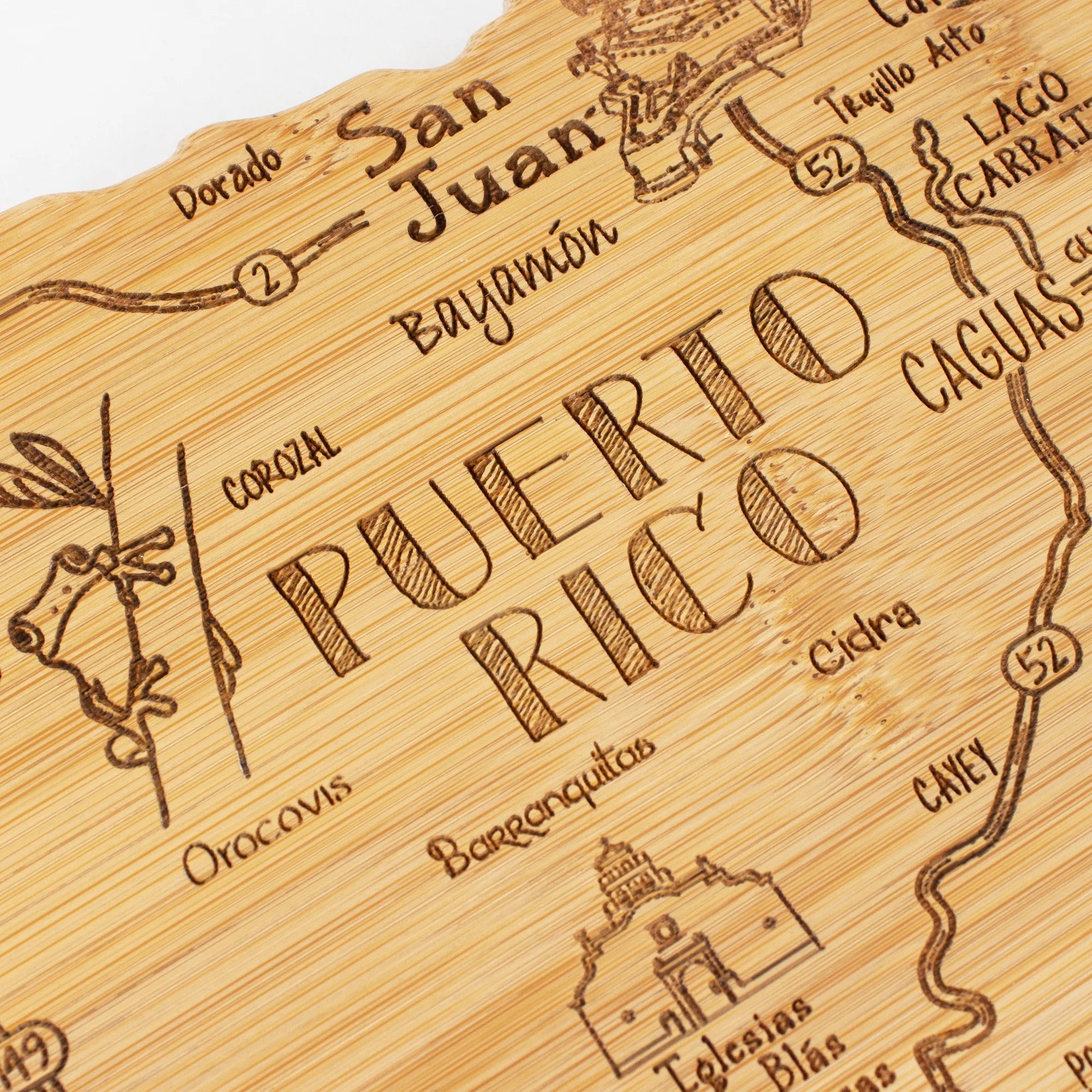 Puerto Rico Shaped Serving and Cutting Board L83018