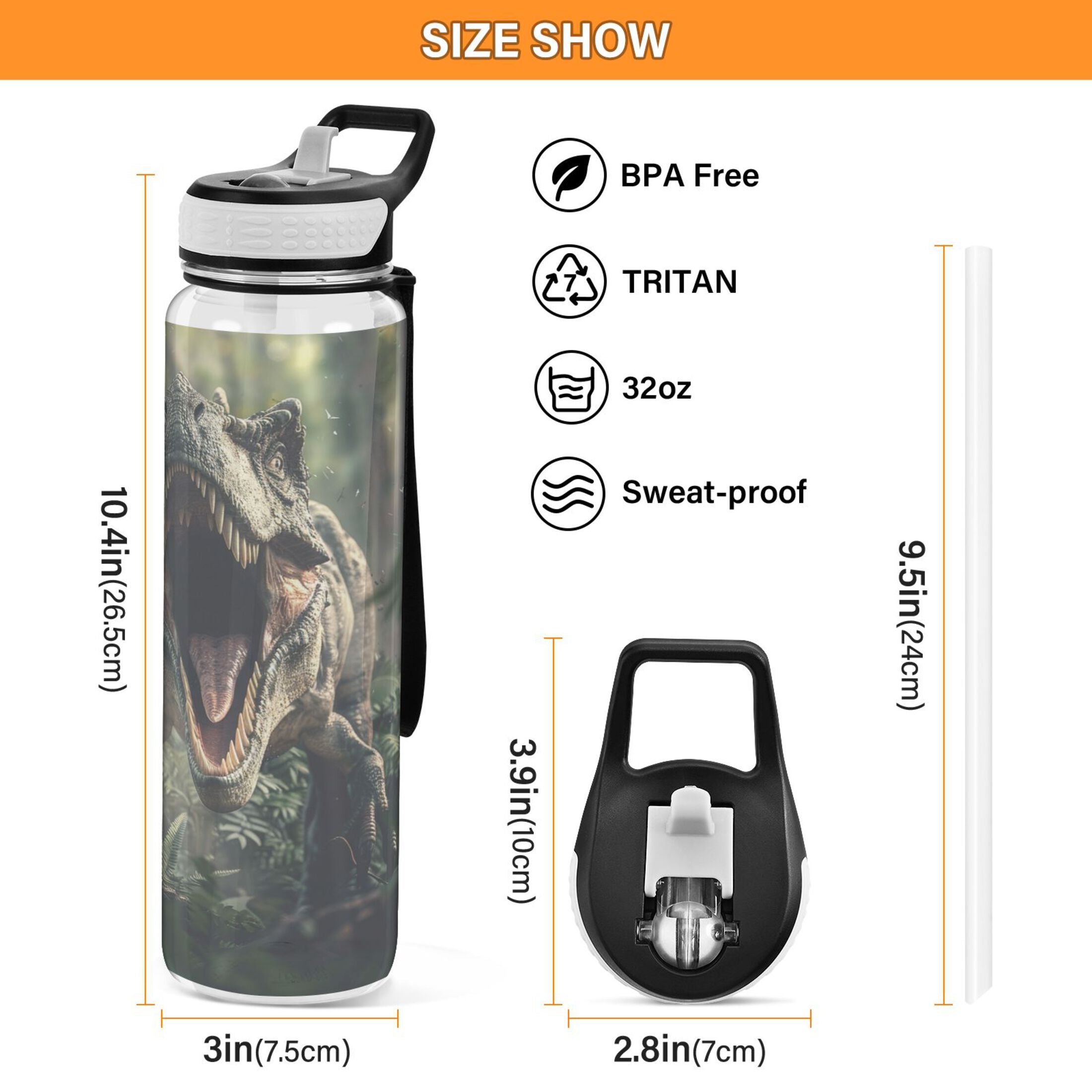 32oz Leakproof Tritan Water Bottle with Straw X4091