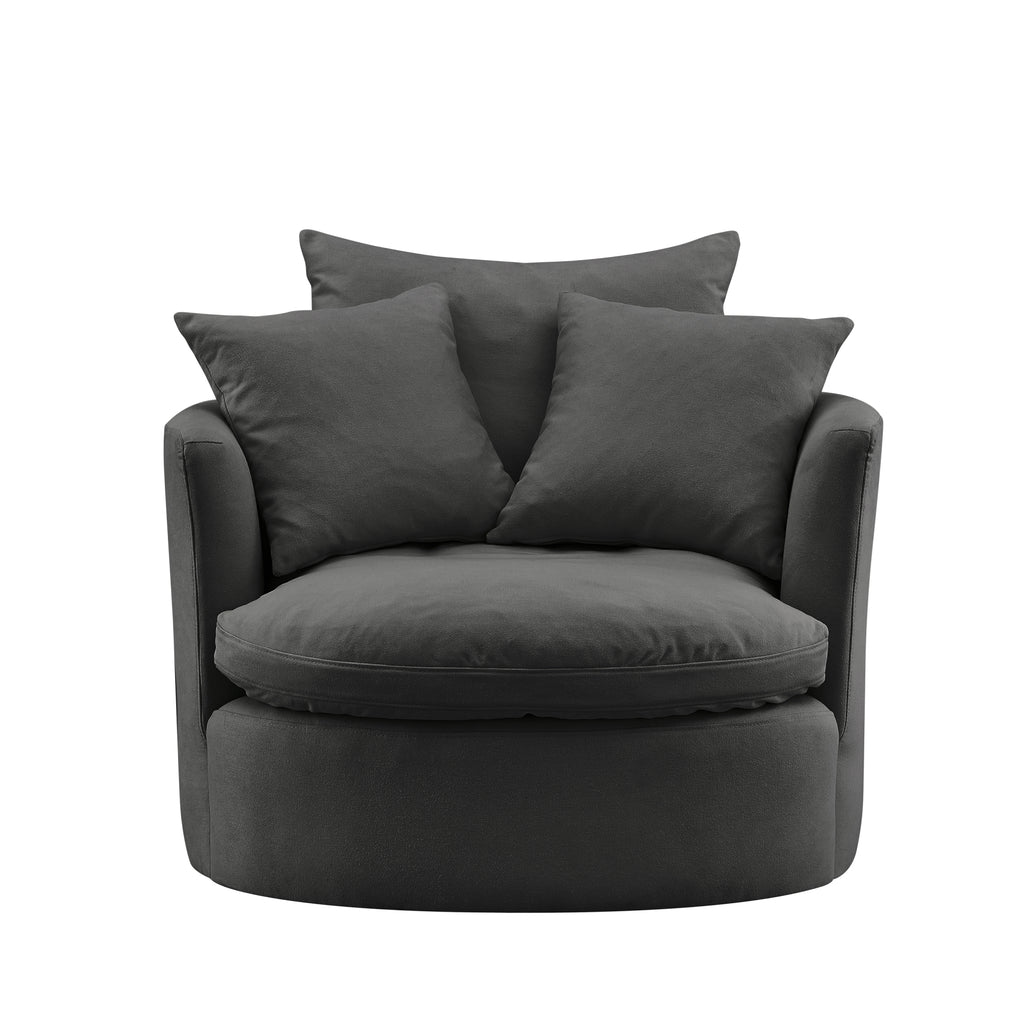 Charcoal Linen 360 Swivel Accent Chair C422