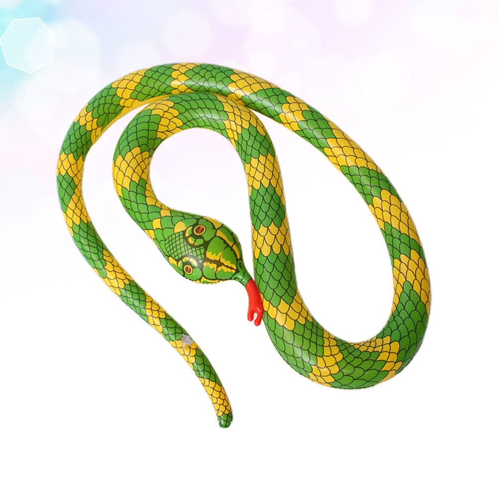 Yellow Simulate Inflatable Snake Model Toy I46043