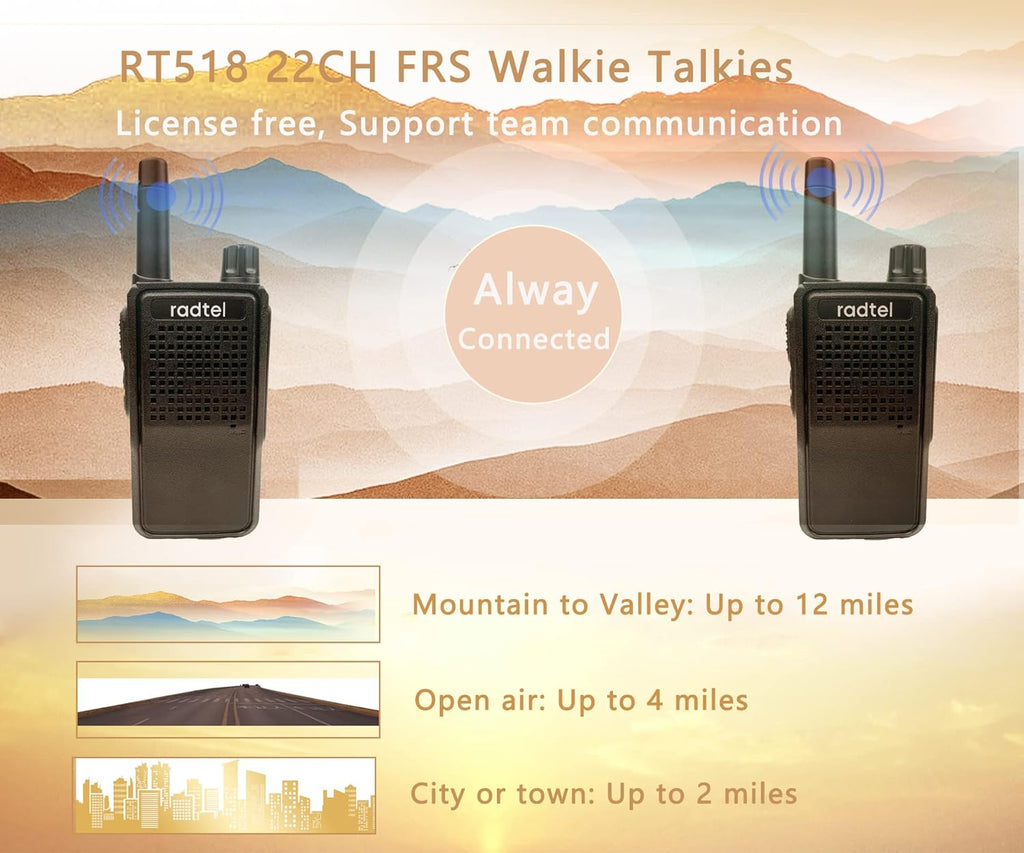 4 Pack Rechargeable Two Way Radio Walkie Talkies X6387