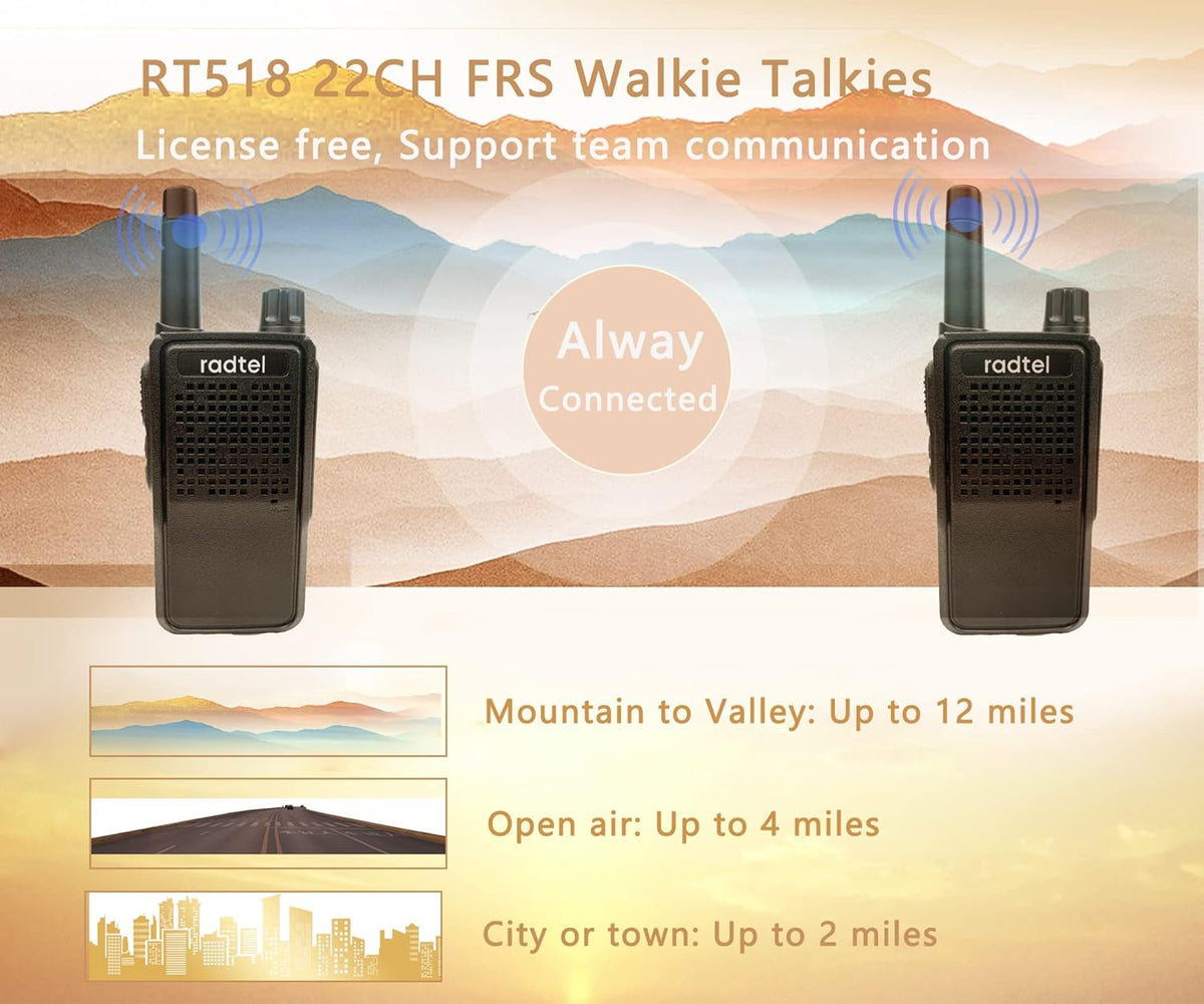 4 Pack Rechargeable Two Way Radio Walkie Talkies X6387