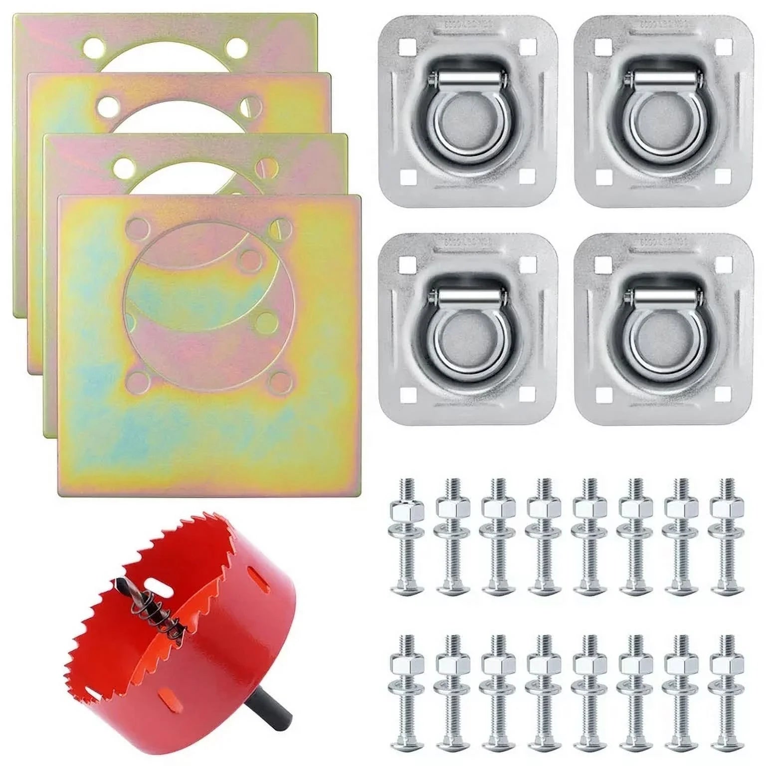 4 Pack Recessed D-Ring Tie Down Anchor with Hole Saw Drill H617