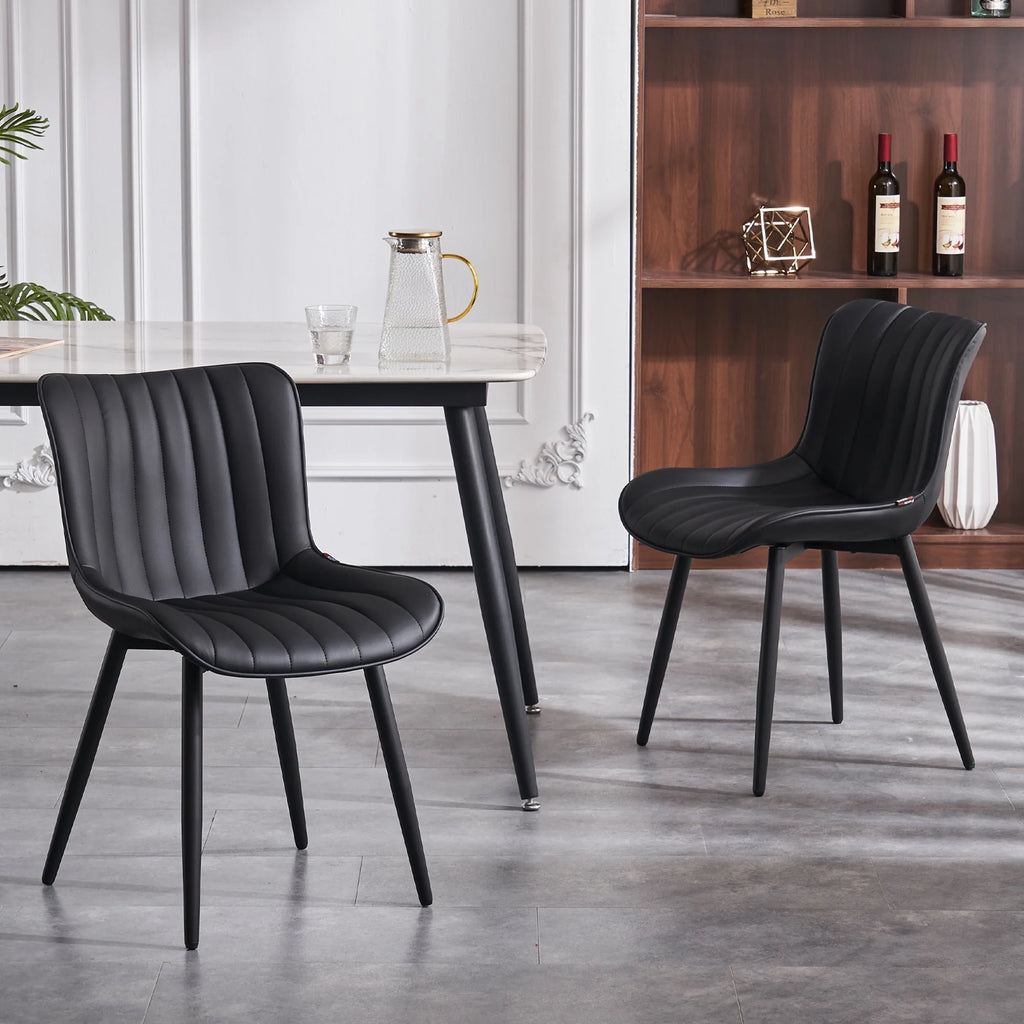 Black Faux Leather Dining Chair V339
