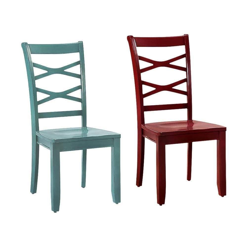 Red & Blue Side Chair Set of 2 A239
