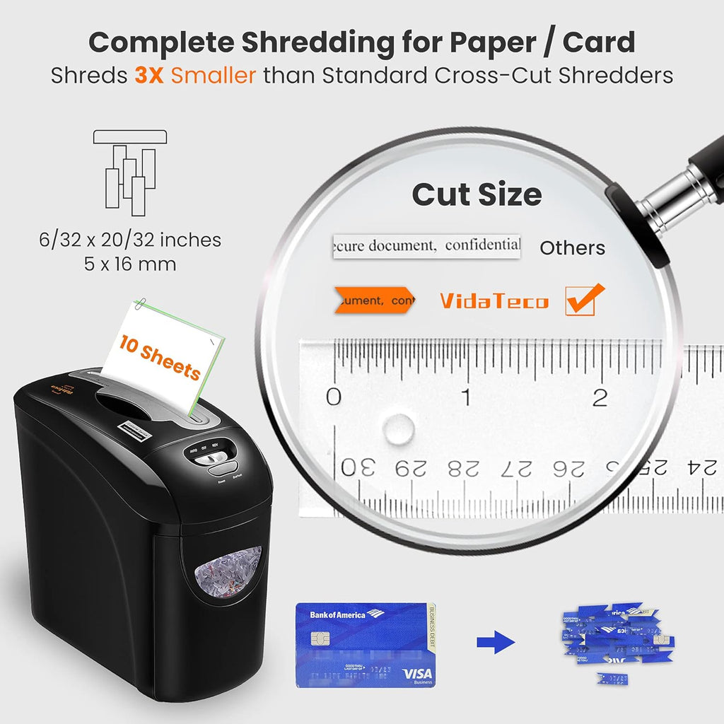 10-Sheet Micro Cut Paper Shredder with Pull Out Basket, Pack of 2 U329