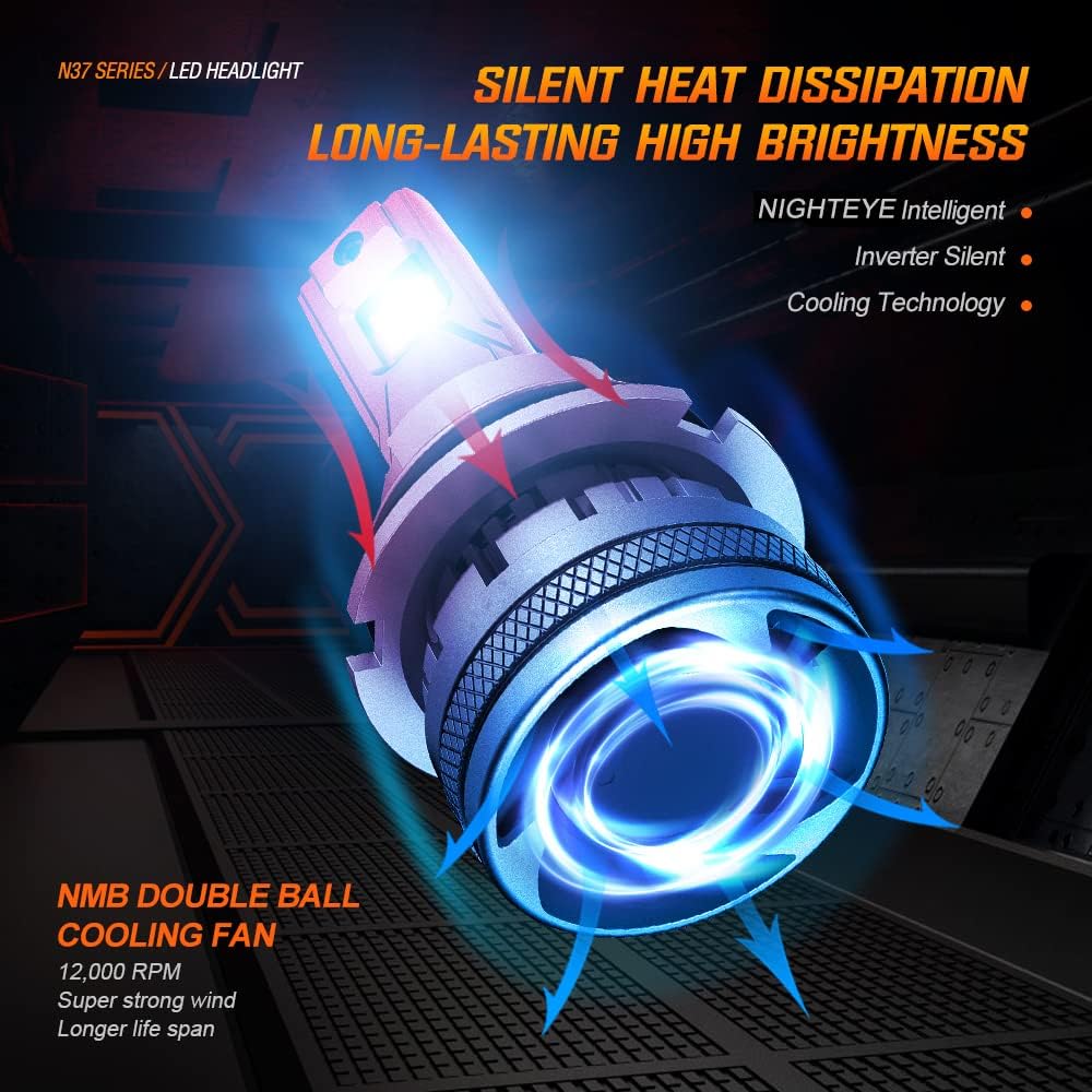 9005 HB3 LED Headlight Bulbs, 22000LM 120W, 6500K Cool White, Pack of 2 R2050