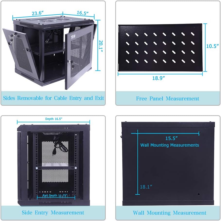 9U Network Cabinet Enclosure with Wheels C56823